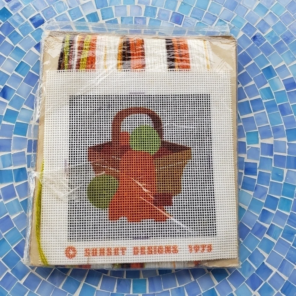 Needle Pointers Knitting Basket VTG 1975 Ruth Houseworth #5395 Kit 1970s Granny